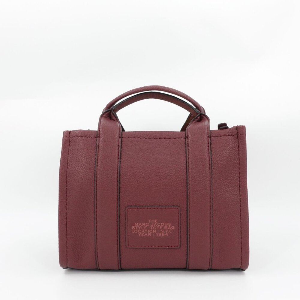Marc Jacobs Women's The Small Leather Tote Bag Dark Red OS - Picture 6 of 16
